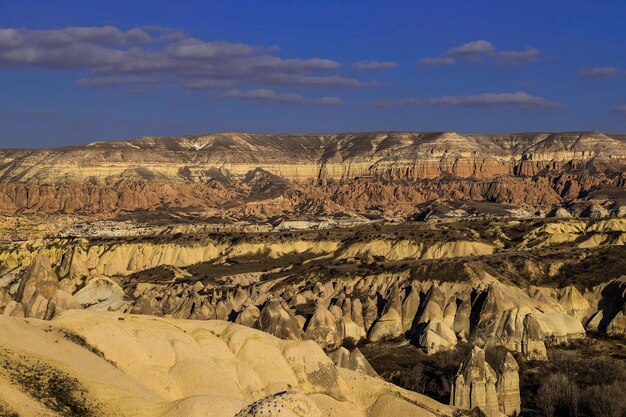 Fairy chimney and the mountain in Cappadocia Goreme Turkey