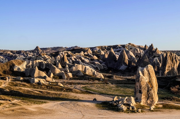 Fairy chimney and the mountain in Cappadocia Goreme Turkey