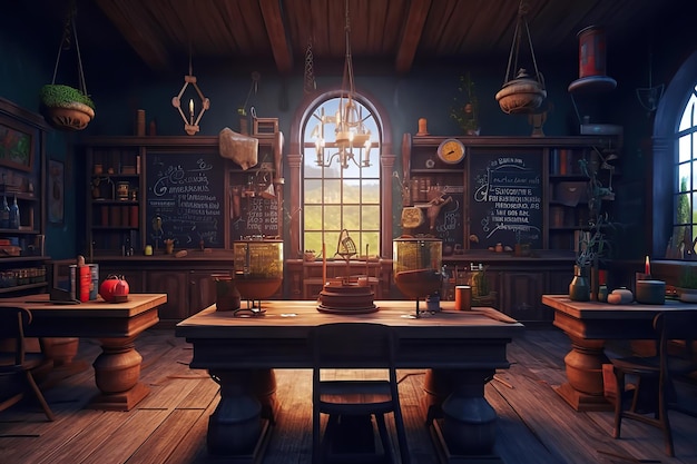 Fairy classroom interior Ai art