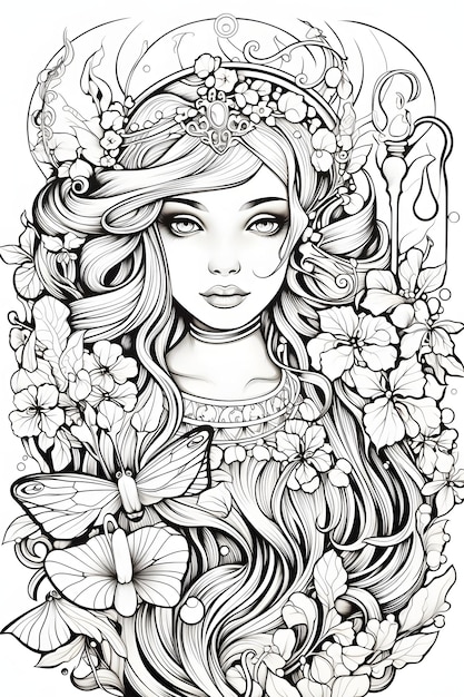 Fairy coloring page