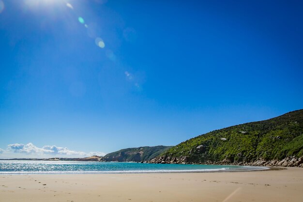 Fairy cove secret haven coast beach at wilson promontory victoria australia with blue sky sea rock