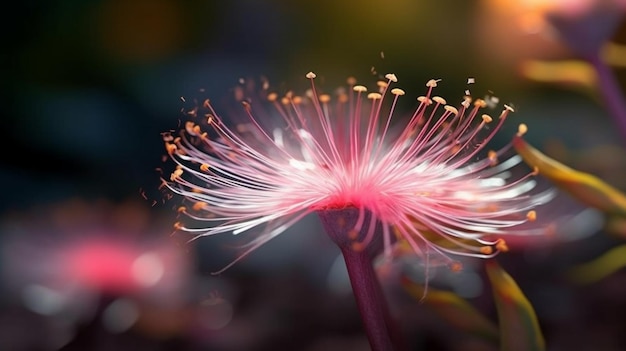 Fairy Duster Flower Beautifully Bloomed Generative AI