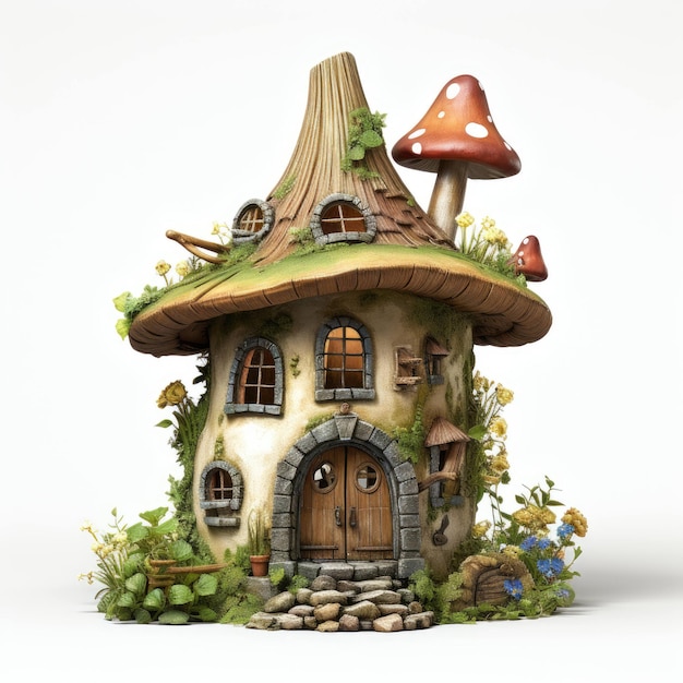 Fairy Dwelling on White Background