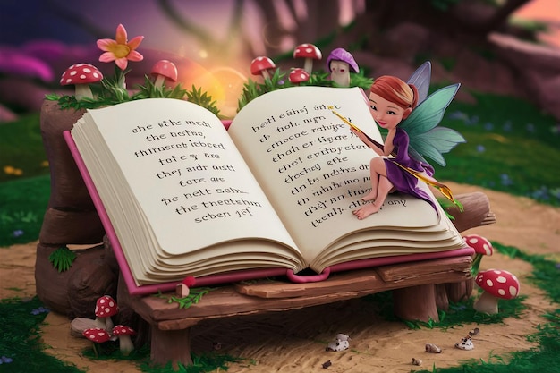 a fairy fairy book with a magic wand on the page