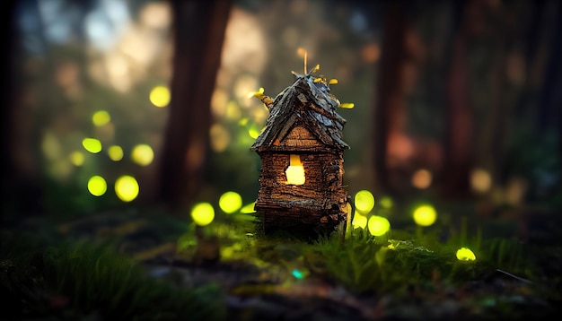 fairy house in the forest.