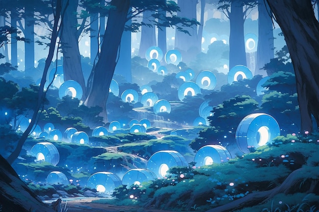 Photo fairy houses in the movie tron stylize