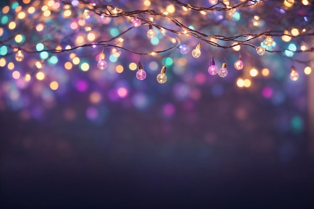 축제 장식을 위한 요정 조명 현실적인 발광 전구다채롭게 빛나는 크리스마스 화환