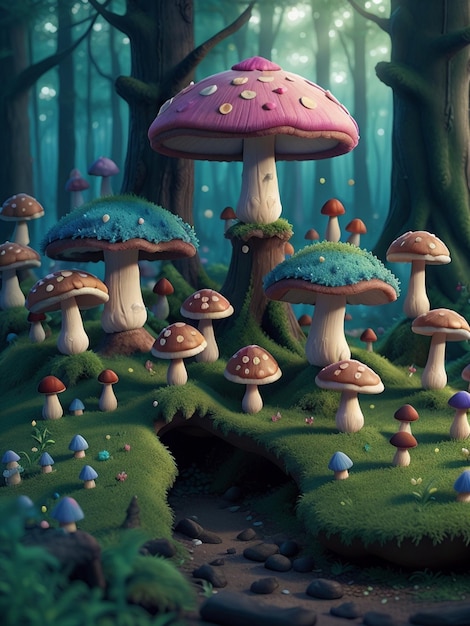 fairy mushroom forest