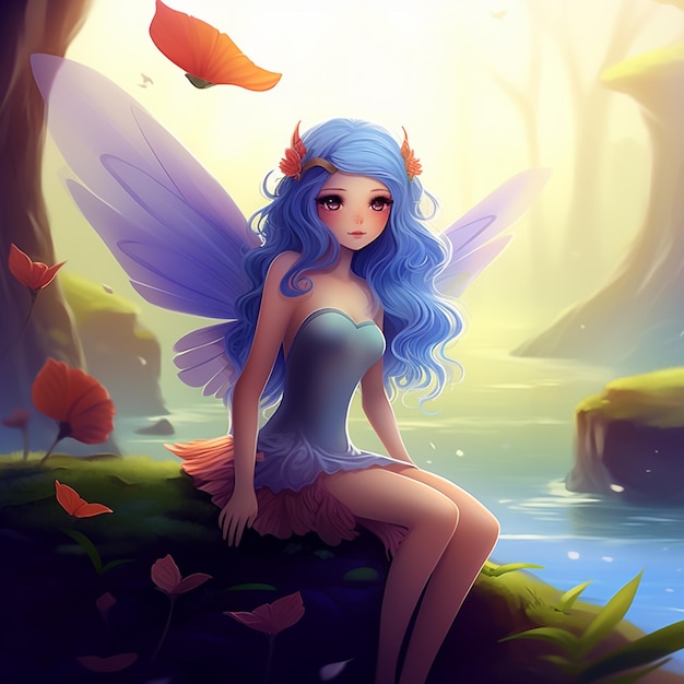 a fairy near water