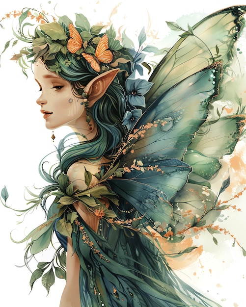 fairy portrait watercolor