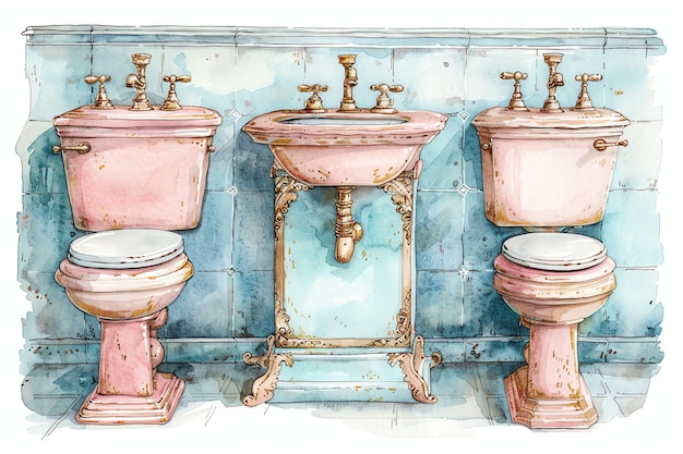 fairy restroom watercolor