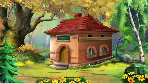 Casa nella foresta dei cartoni animati da favola 3