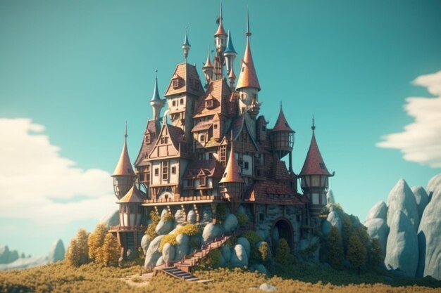 Fairy tale castle legend Generate AI