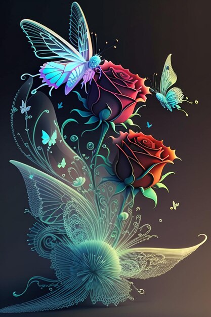 A fairy tale with butterflies and butterflies