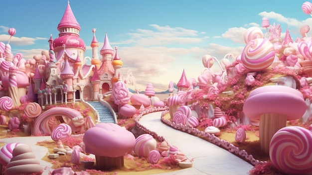 Fairy tale world with delicious candy