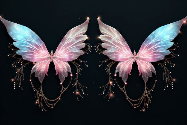 Foto fairy wings overlays prachtige magische kopie ruimte mockup