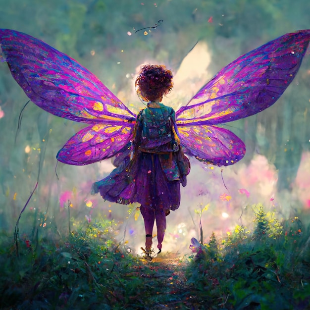 A fairy with wings that says'fairy'on it