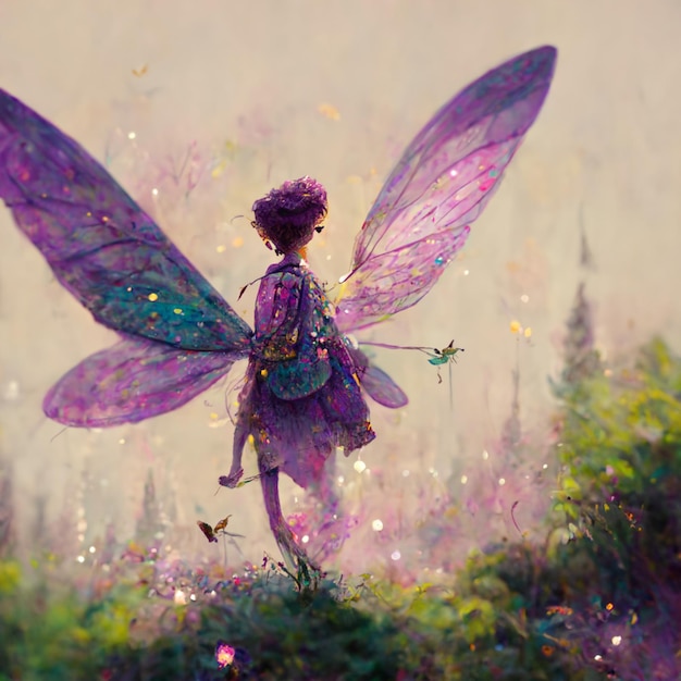 A fairy with wings that says'the word fairy'on it