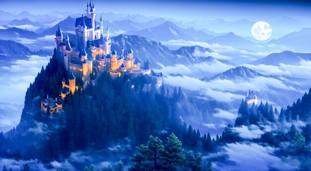 Fairytale castle in the mountains