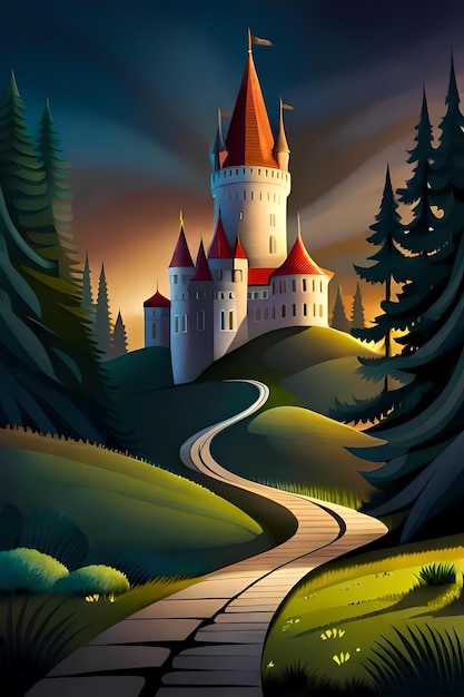 Fairytale medieval castle