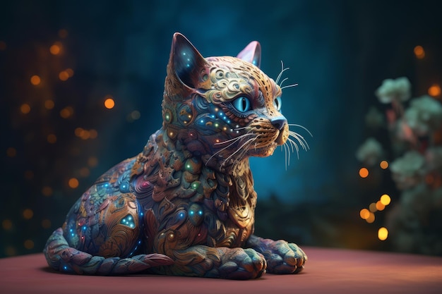 Fairytale wild cat design Generate Ai