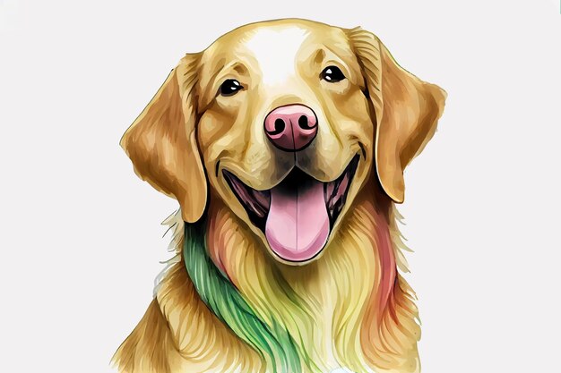 Faithful dog illustration Generative AI