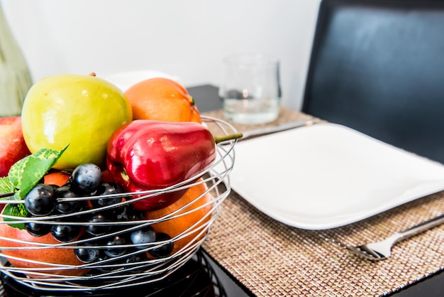 fake fruit for decorate on the table