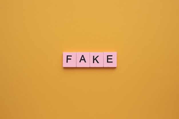 Fake word on yellow background.