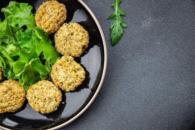 Photo falafel bean vegetable cutlets balls healthy meal food snack on the table copy space food