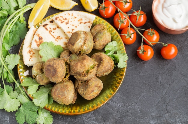 Falafel, een traditioneel Israëlisch gerecht van kikkererwten.