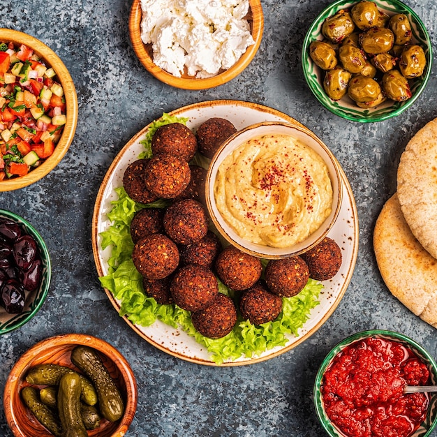 Falafel traditional dish of Israeli and Middle Eastern cuisine