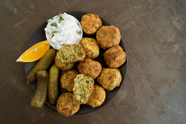 Falafel, a traditional Israeli dish of chickpea.