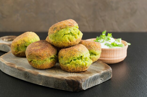 Falafel, a traditional Israeli dish of chickpea.