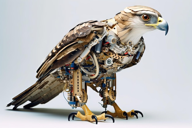 Falcon bird cyborg animal illustration generative ai