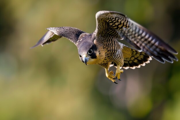 Falcon midturn with eyes locked on target