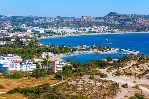 Faliraki strand luchtfoto Rhodos