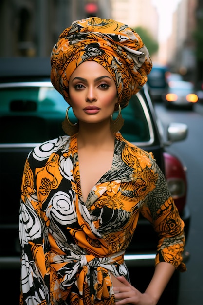 Fall AfroAmerican Beauty Pattern Outfit