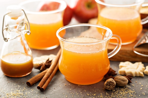 Fall apple cider with warm spices