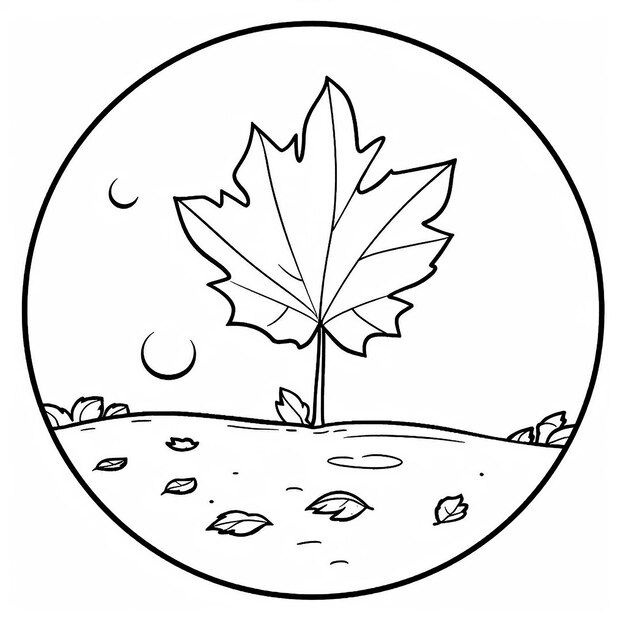 fall autumn leaf coloring page