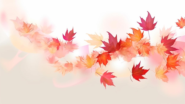 Fall blurred flying red leaves autumn nature Generative AI