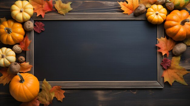 사진 <unk>의 배경으로 된 가을 칠판 프레임