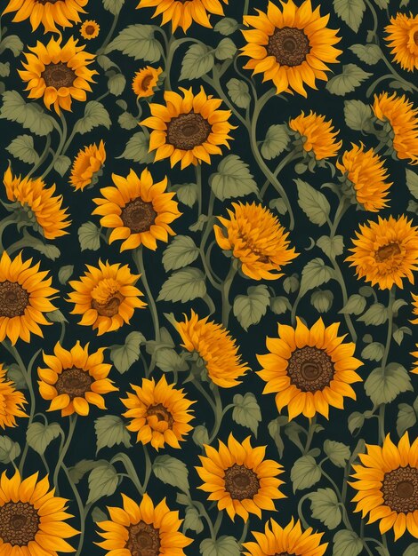 Photo fall chrysanthemums flower seamless pattern vector illustration floral design background