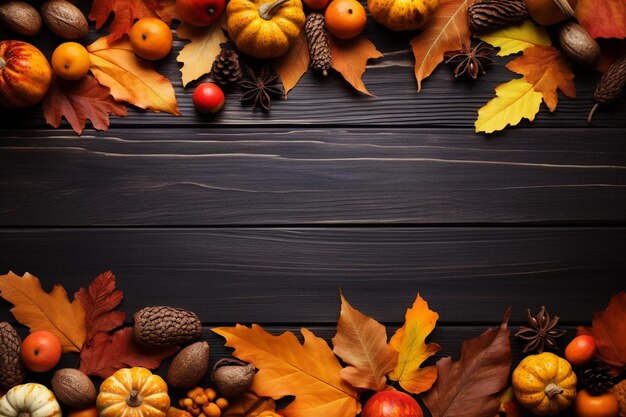 Fall design thanksgiving background with dried leaves