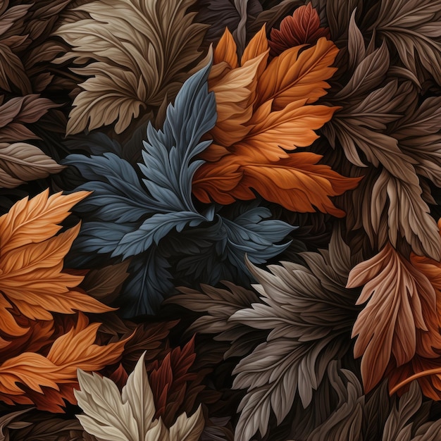 Fall Designer Textile HighQuality Flat Seamless Pattern AI Generated