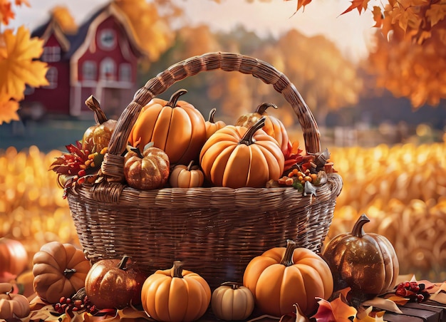 Fall Harvest in the autumn park Thanksgiving vibe