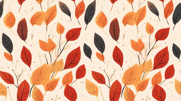 Fall Leaves Seamless Pattern