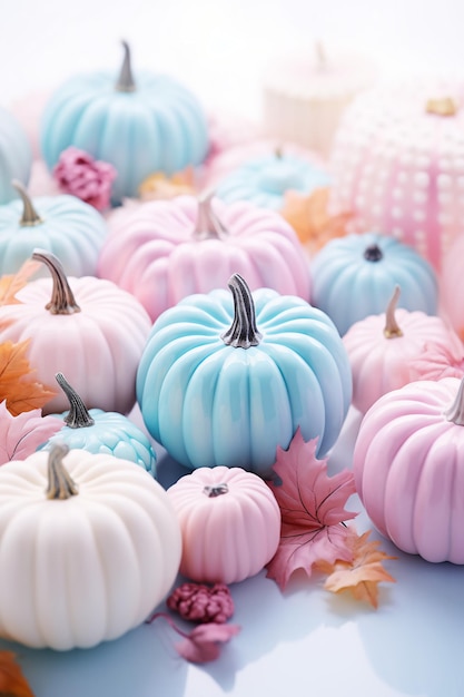 Fall Pink and Pastel Blue Home Decor