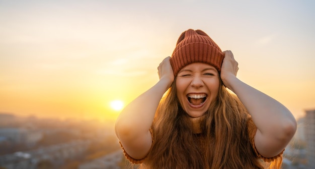 Fall portrait of young woman