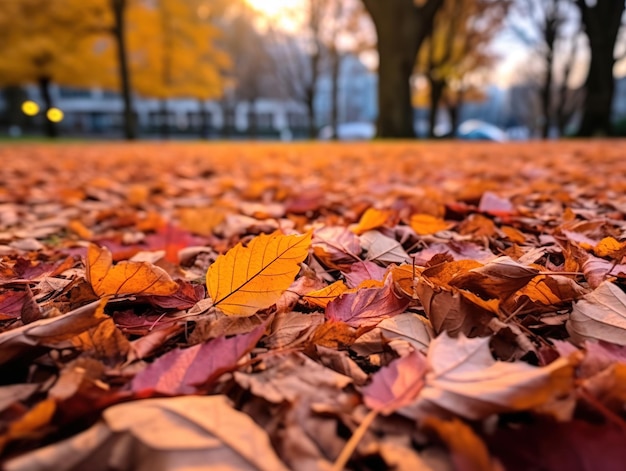 Fallen autumn leaves on the ground