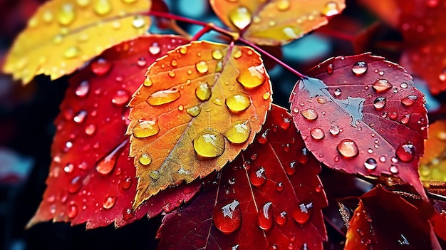 fallen orange autumn leaves